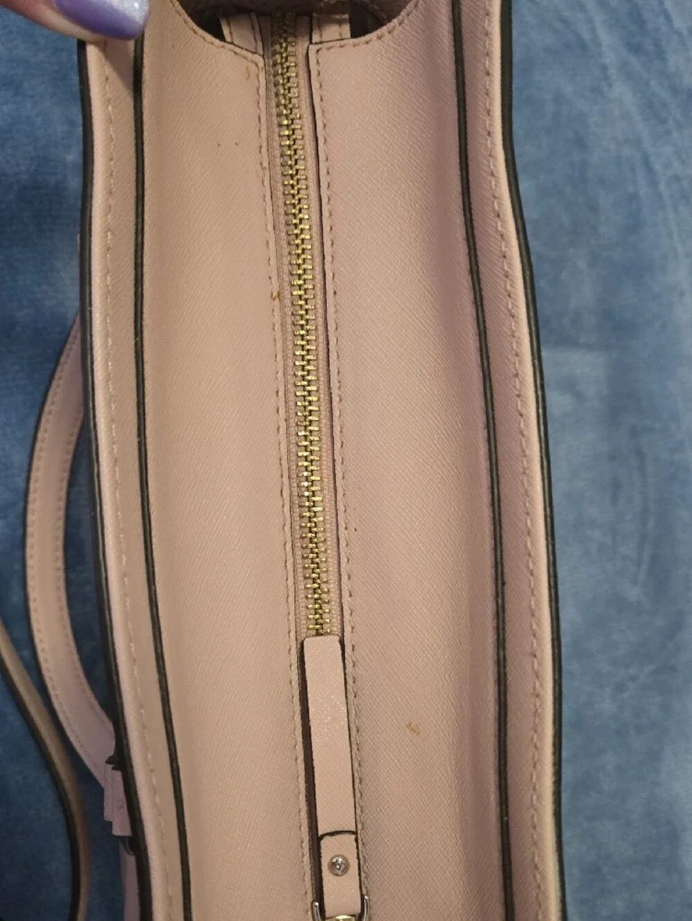 kate spade Laurel Way Jeweled Small blush pink satchel with gold hardware